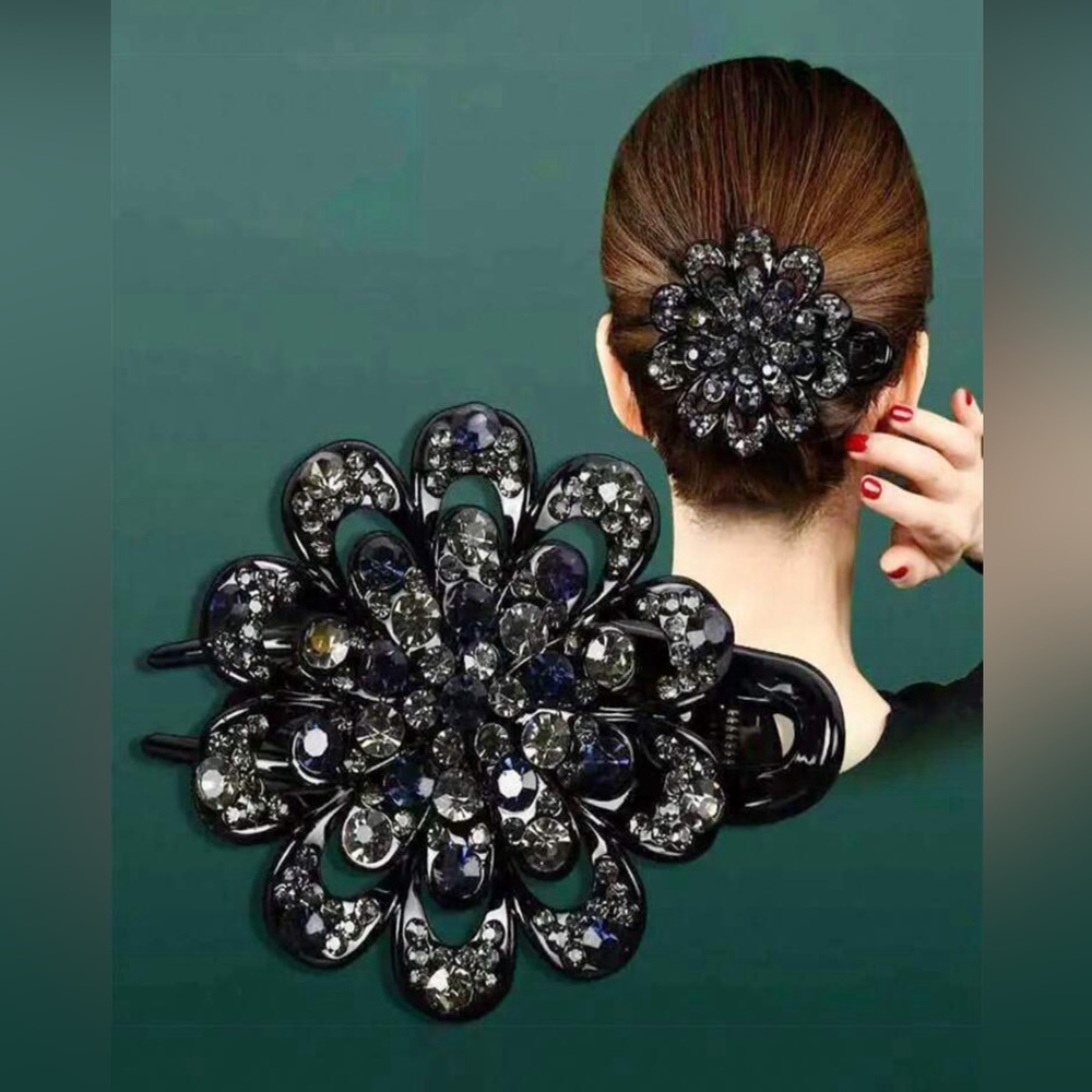 Rhinestone Flower Hair Clip